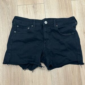 Black Distressed Jean Shorts by American Eagle size 12